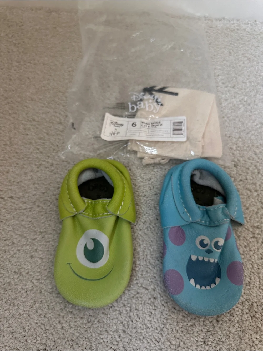 NWT Freshly Picked Disney Monsters, Inc. Inspired Kids Soft-Soled Shoes Size 6